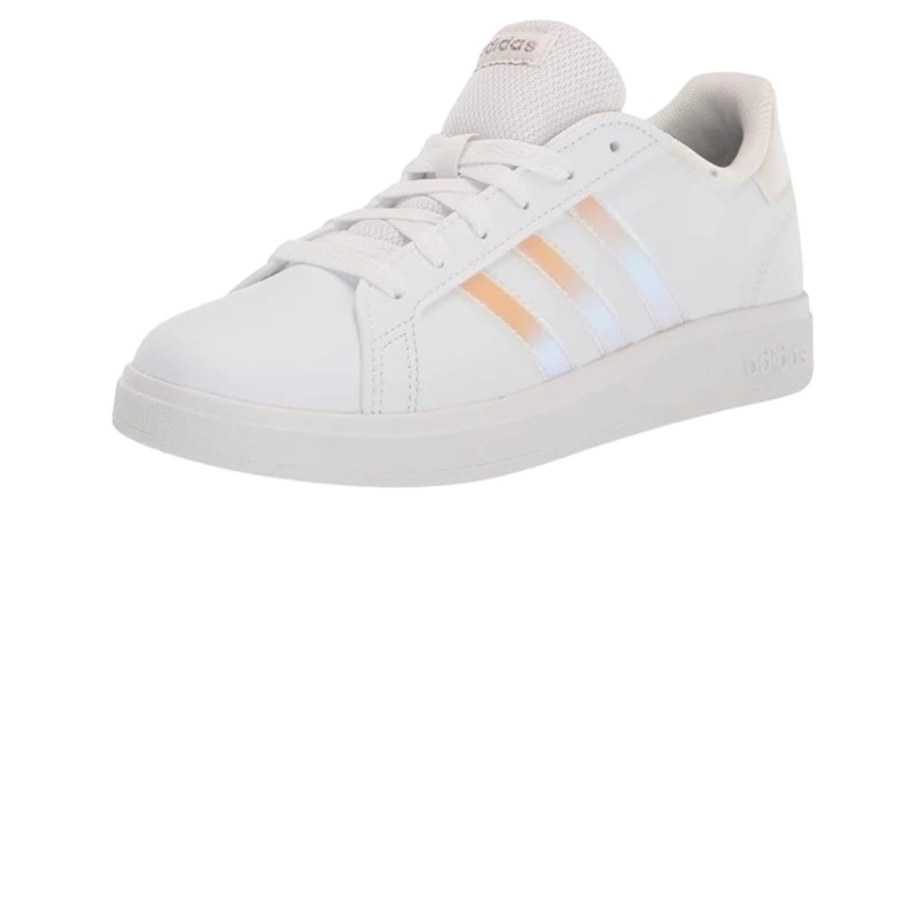 Adidas Grand Court 2.0 Kids 2 White Iridescent Unisex Sneakers BNIB Casual - Picture 5 of 7